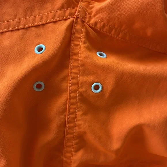 LL Bean Blaze Orange Nylon Hooded Jacket Windbreaker Size Large Regular - Picture 10 of 10